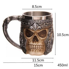 Load image into Gallery viewer, Game Of Thrones Beer Mug Viking Mug Skull Mug Wooden Barrel Retro Mug Stainless Steel Resin Cups Coffee Mug Drinkware Tankard