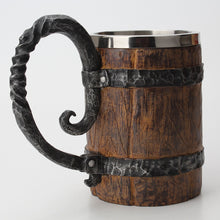 Load image into Gallery viewer, Game Of Thrones Beer Mug Viking Mug Skull Mug Wooden Barrel Retro Mug Stainless Steel Resin Cups Coffee Mug Drinkware Tankard
