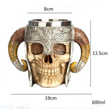 Load image into Gallery viewer, Game Of Thrones Beer Mug Viking Mug Skull Mug Wooden Barrel Retro Mug Stainless Steel Resin Cups Coffee Mug Drinkware Tankard
