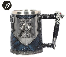 Load image into Gallery viewer, Game Of Thrones Beer Mug Viking Mug Skull Mug Wooden Barrel Retro Mug Stainless Steel Resin Cups Coffee Mug Drinkware Tankard
