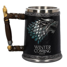 Load image into Gallery viewer, Game Of Thrones Beer Mug Viking Mug Skull Mug Wooden Barrel Retro Mug Stainless Steel Resin Cups Coffee Mug Drinkware Tankard
